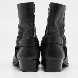 Saint Laurent Brown Leather Ankle Length Boots Size 43.5