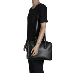 Saint Laurent Black Leather Museum Briefcase