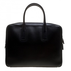 Saint Laurent Black Leather Museum Briefcase