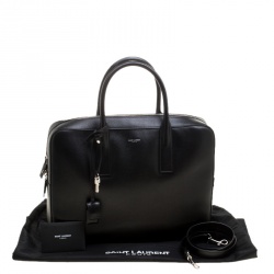 Saint Laurent Black Leather Museum Briefcase