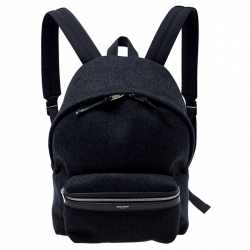 Saint Laurent Dark Grey Wool Classic Backpack