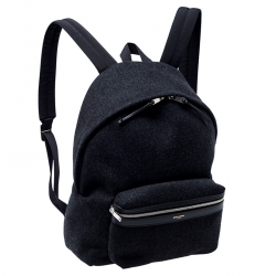 Saint Laurent Dark Grey Wool Classic Backpack