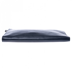 Pre Owned Saint Laurent Paris Navy Blue Leather Documents Portfolio Case           