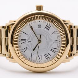 Yves Saint Laurent Full Gold Plated Herrenuhr Unisex Wristwatch