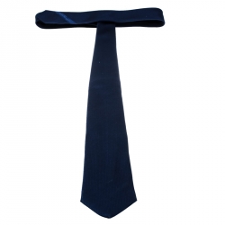 Pre Owned Salvatore Ferragamo Blue Textured Silk Jacquard Tie