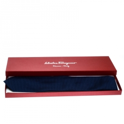 Pre Owned Salvatore Ferragamo Blue Textured Silk Jacquard Tie