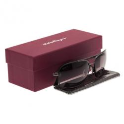 Pre Owned Salvatore Ferragamo Black SF119SL Rectangle Sunglasses