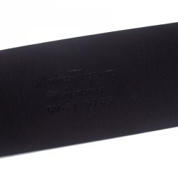 Pre Owned Salvatore Ferragamo Black Leather Gancini Belt 115cm