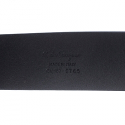 Pre Owned Salvatore Ferragamo Black Leather Gancini Belt 115cm