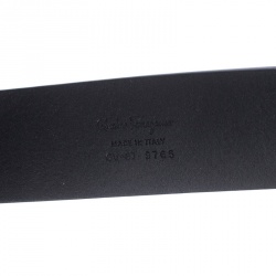 Pre Owned Salvatore Ferragamo Black Leather Gancini Belt 115cm
