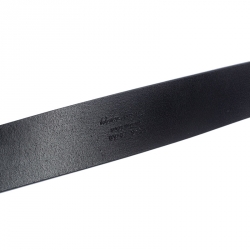 Pre Owned Salvatore Ferragamo Black Leather Gancini Belt 105 cm