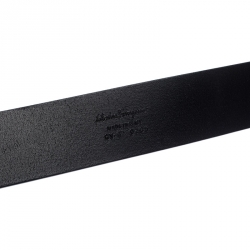 Pre Owned Salvatore Ferragamo Black Leather Gancini Belt 105 cm