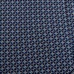 Pre Owned Salvatore Ferragamo Marine Blue Gancini Print Silk Tie