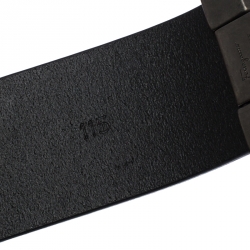 Pre Owned Salvatore Ferragamo Black Leather Gancini Belt 115CM