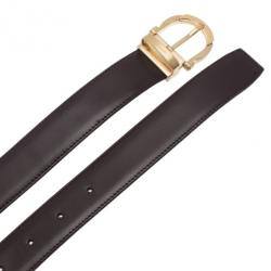 مملوكة مسبقًا Salvatore Ferragamo Brown Leather Reversible Belt 100CM