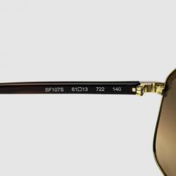 Pre Owned Salvatore Ferragamo Shiny Gold SF107S Mens Sunglasses 
