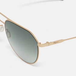 Salvatore Ferragamo Green/Gold SF219S Aviator Sunglasses