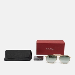Salvatore Ferragamo Green/Gold SF219S Aviator Sunglasses