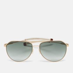 Salvatore Ferragamo Green/Gold SF219S Aviator Sunglasses