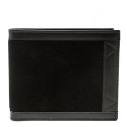 Pre Owned Salvatore Ferragamo Brown Leather and Suede Bifold Wallet