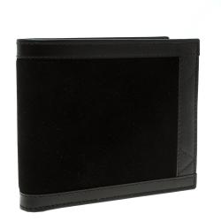 Pre Owned Salvatore Ferragamo Brown Leather and Suede Bifold Wallet