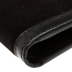 Pre Owned Salvatore Ferragamo Brown Leather and Suede Bifold Wallet