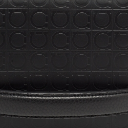 Pre Owned Salvatore Ferragamo Black Embossed Leather Firenze Gamma Clutch
