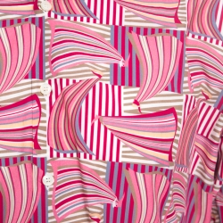 Pre Owned Salvatore Ferragamo Pink Sailboat Printed Cotton Long Sleeve Shirt XL