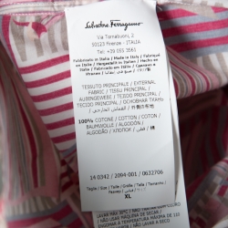 Pre Owned Salvatore Ferragamo Pink Sailboat Printed Cotton Long Sleeve Shirt XL