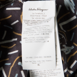 Pre Owned Salvatore Ferragamo Multicolor Cactus Printed Cotton Long Sleeve Shirt XL