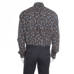 Pre Owned Salvatore Ferragamo Multicolor Cactus Printed Cotton Long Sleeve Shirt XL