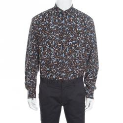 Pre Owned Salvatore Ferragamo Multicolor Cactus Printed Cotton Long Sleeve Shirt XL