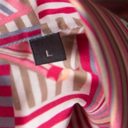 Pre Owned Salvatore Ferragamo Pink Sailboat Printed Cotton Long Sleeve Shirt L