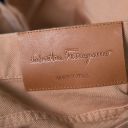 Pre Owned Salvatore Ferragamo Beige Straight Fit Jeans XL