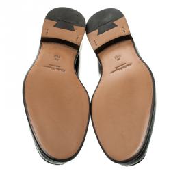 مملوكة مسبقًا Salvatore Ferragamo Black Patent Leather Mason Loafers Size 41.5