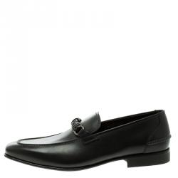 Pre Owned حذاء لوفرز سالفاتوري فيراغامو نيلو جلد أسود مقاس 43.5