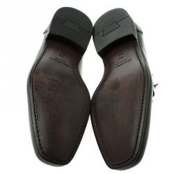 Pre Owned حذاء لوفرز سالفاتوري فيراغامو نيلو جلد أسود مقاس 43.5