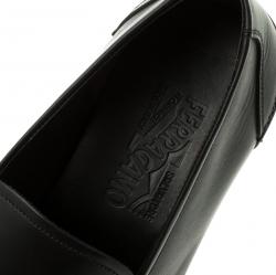 Pre Owned حذاء لوفرز سالفاتوري فيراغامو نيلو جلد أسود مقاس 43.5