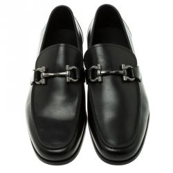 Pre Owned Salvatore Ferragamo Black Leather Tuscan Loafers Size 42.5