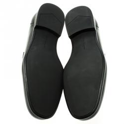 Pre Owned Salvatore Ferragamo Black Leather Tuscan Loafers Size 42.5