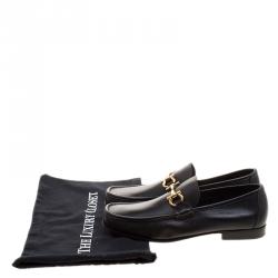 Pre Owned حذاء لوفرز سالفاتوري فيراغامو غانسيني بيت جلد أسود مقاس 42