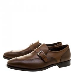 Pre Owned Salvatore Ferragamo Brown Leather Liverpool Moccasins Size 44.5