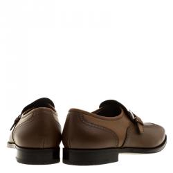 Pre Owned Salvatore Ferragamo Brown Leather Liverpool Moccasins Size 44.5