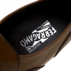 Pre Owned Salvatore Ferragamo Brown Leather Liverpool Moccasins Size 44.5