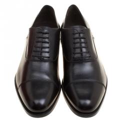 Pre Owned Salvatore Ferragamo Black Leather Guru Francesina Oxfords Size 45