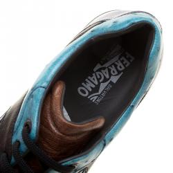 Pre Owned Salvatore Ferragamo Tricolor Ostrich Leather Marat Low Top Sneakers Size 43