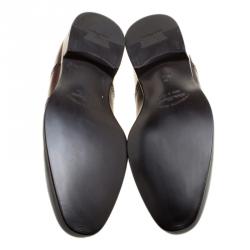 Pre Owned حذاء ديربي سالفاتوري فيراغامو مورانو جلد بروغي ثلاثي اللون مقاس 43.5