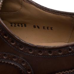 Pre Owned Salvatore Ferragamo Brown Brogue Leather Gabriele Derby Size 42.5