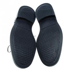 Pre Owned Salvatore Ferragamo Navy Blue Brogue Leather Gabriele Derby Size 42.5