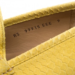 Pre Owned Salvatore Ferragamo Yellow Python Mason Loafers Size 43